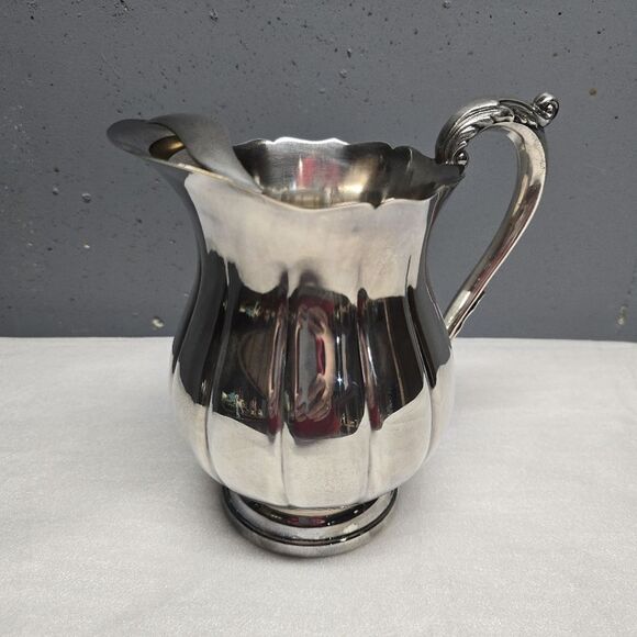 Vintage Jack Shepard Sheffield Silver Co Pitcher 3505 plate USA ice guard 7.25" - Picture 2 of 8